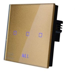 کلید لمسی کریستال گلدور سهپل مدل ACE 3Gang