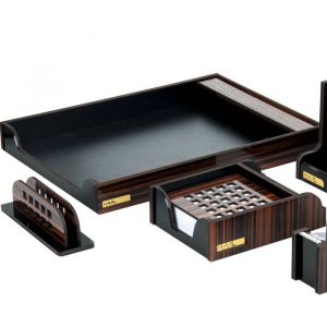 مجموعه لوازم اداری رومیزی ۵ تکه حال مدل آبنوس